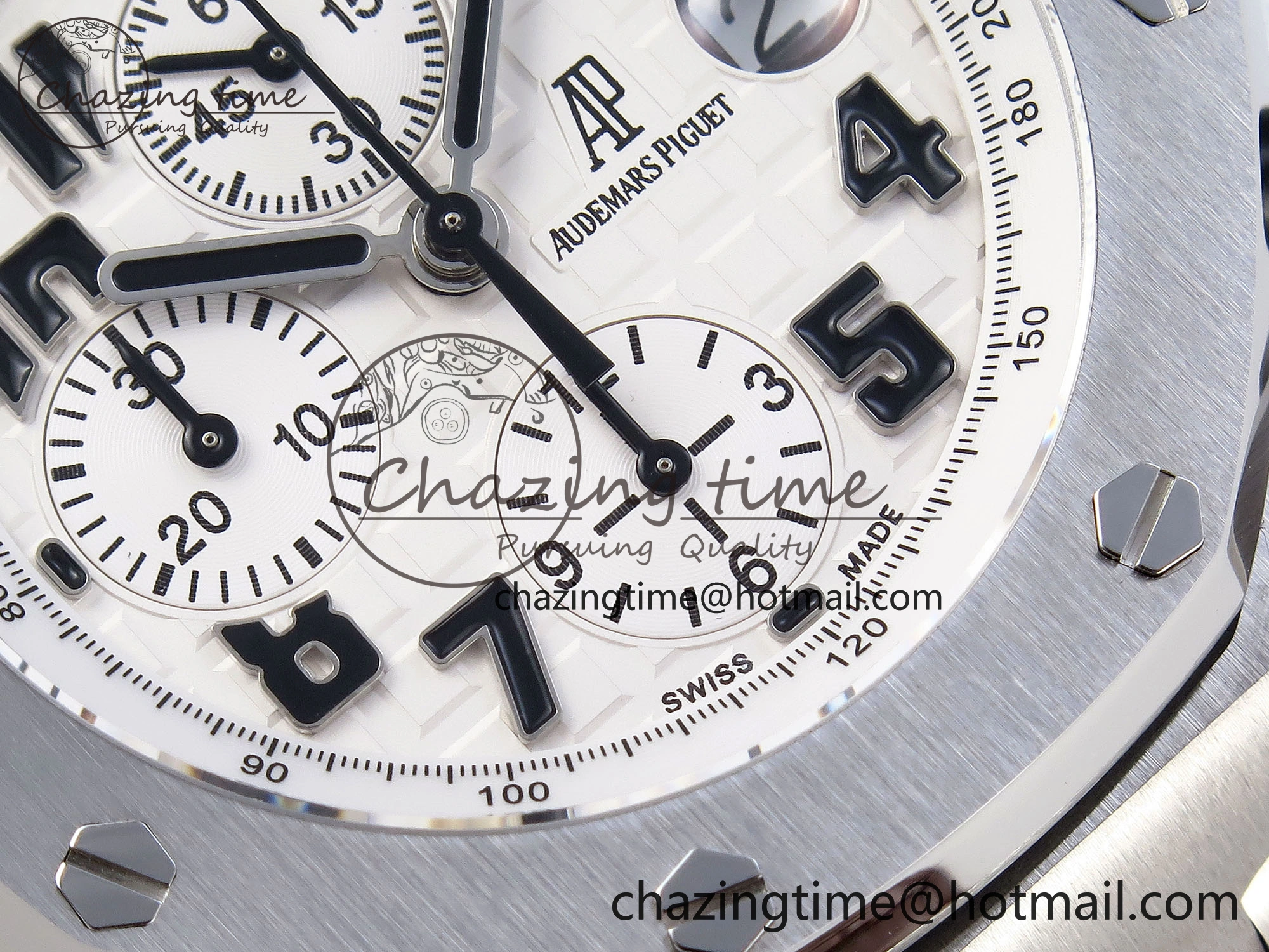 TechFriendly Royal Oak Offshore 42mm Safari SS APF 1:1 Best Edition White Dial on Brown Leather Strap A 4527
