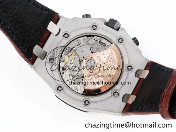 TechFriendly Royal Oak Offshore 42mm Safari SS APF 1:1 Best Edition White Dial on Brown Leather Strap A 4527