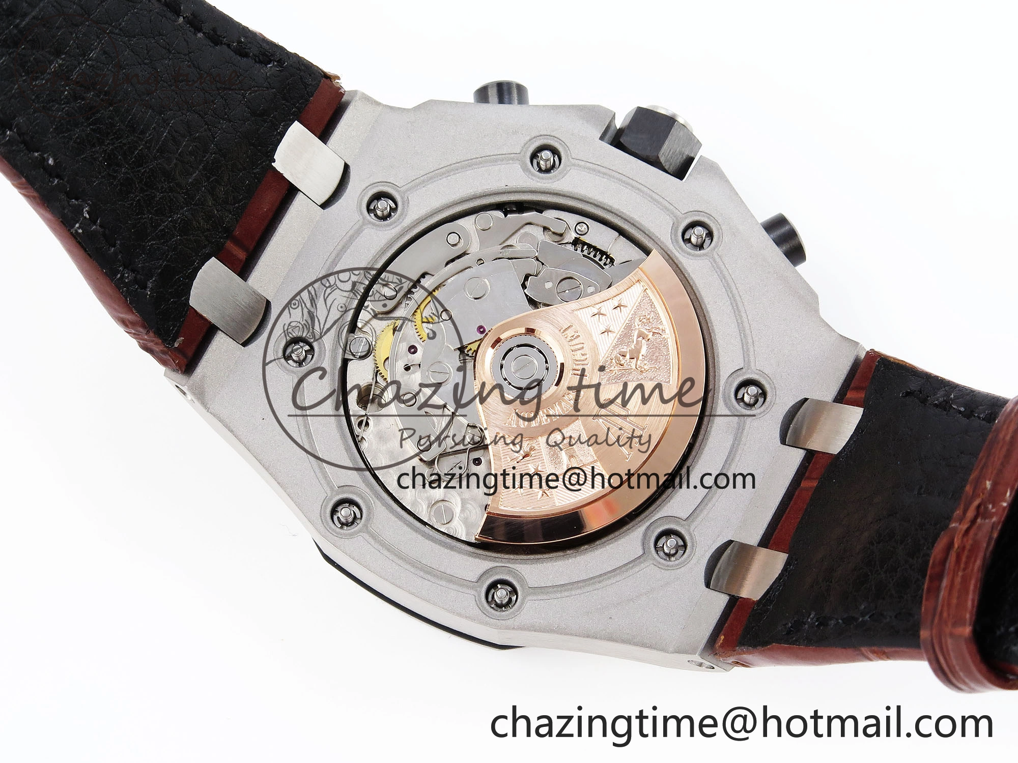 TechFriendly Royal Oak Offshore 42mm Safari SS APF 1:1 Best Edition White Dial on Brown Leather Strap A 4527