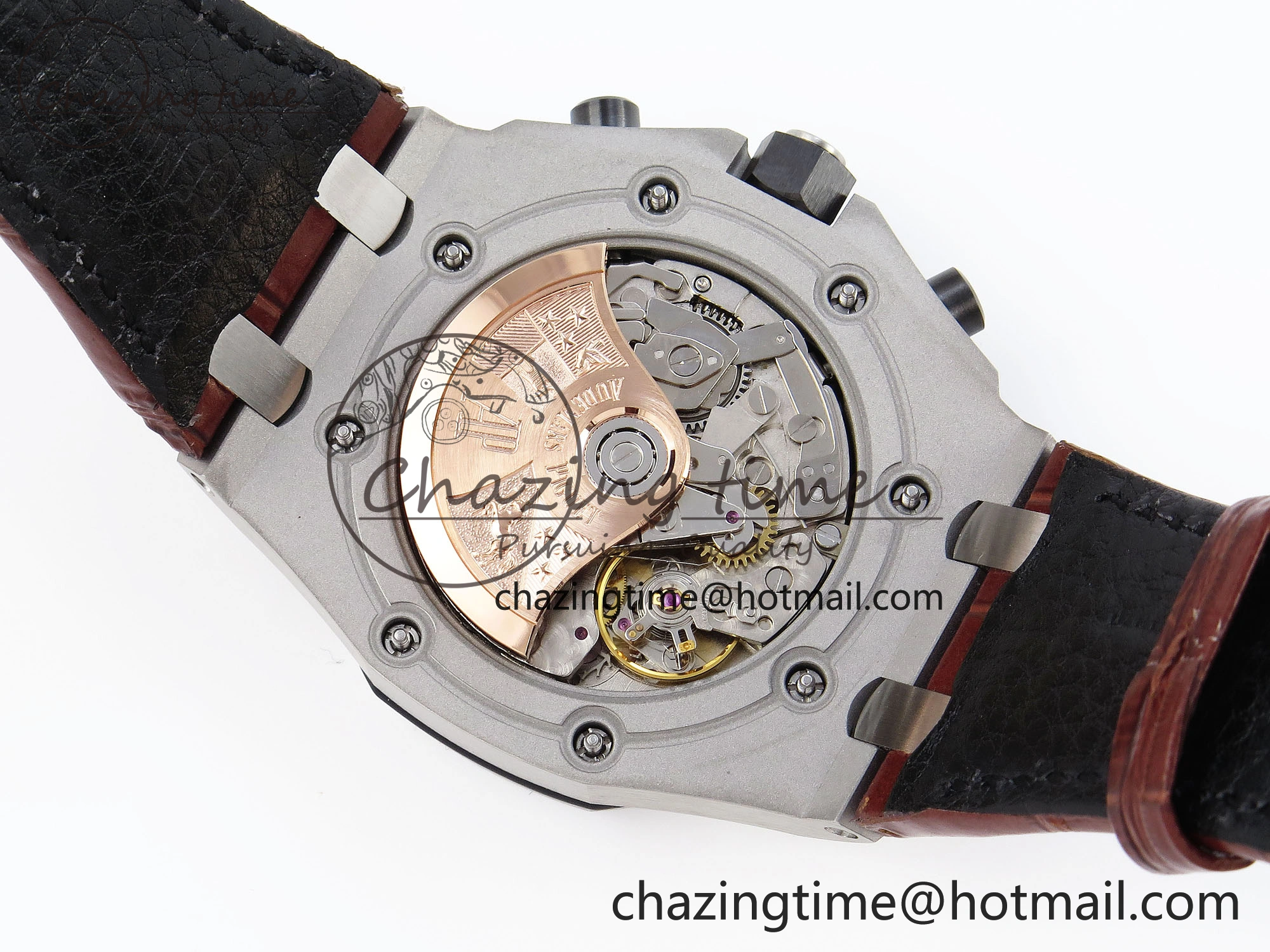 TechFriendly Royal Oak Offshore 42mm Safari SS APF 1:1 Best Edition White Dial on Brown Leather Strap A 4527