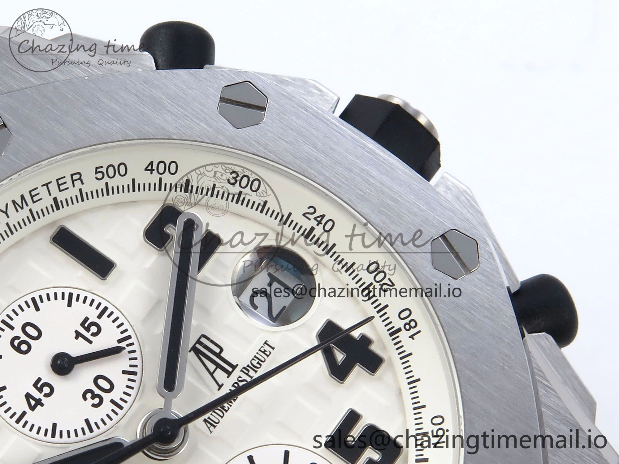 EyeCatching Royal Oak Offshore 42mm Safari TKF Best Edition White Dial on Brown Leather Strap A 4354