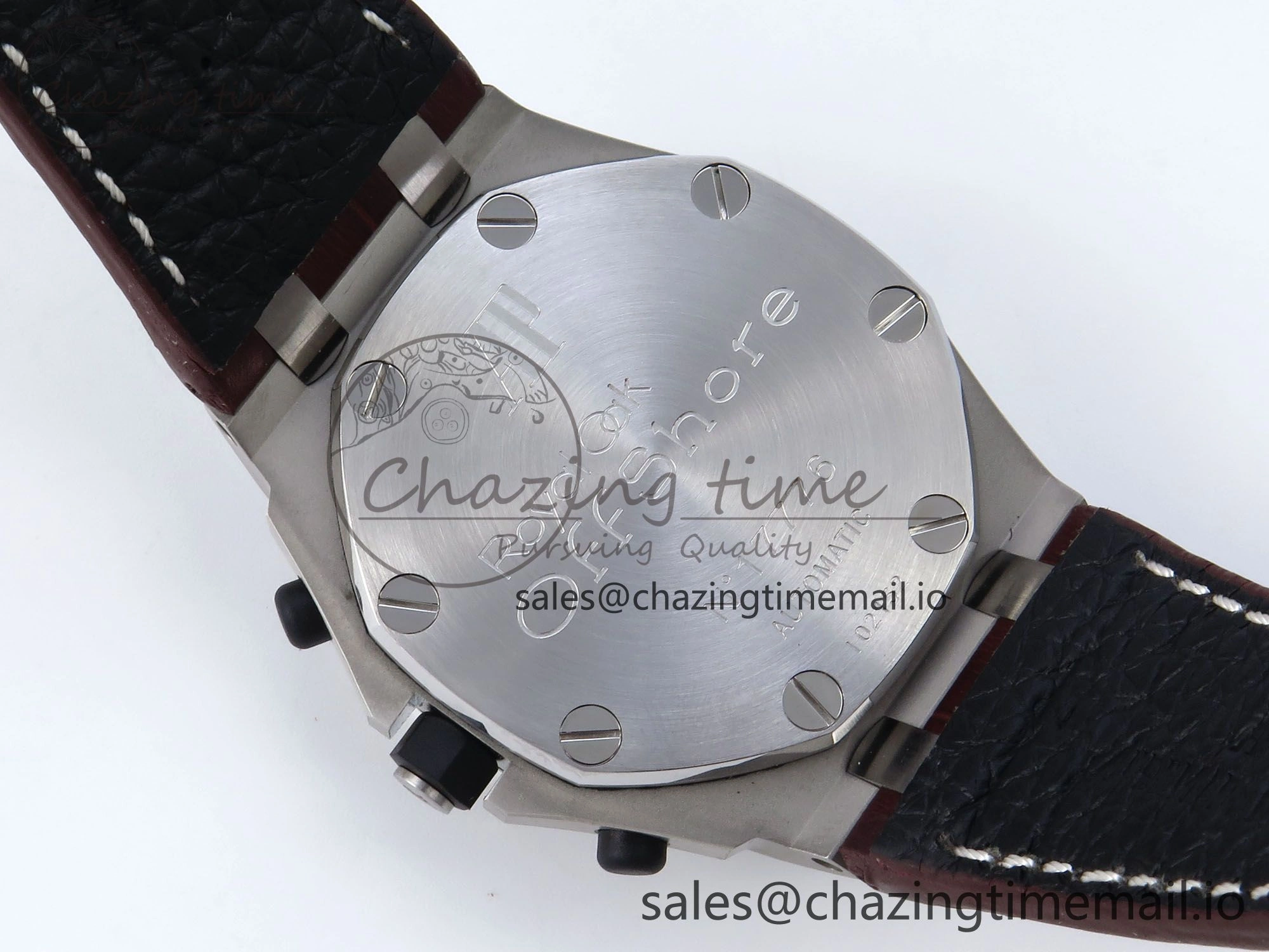 EyeCatching Royal Oak Offshore 42mm Safari TKF Best Edition White Dial on Brown Leather Strap A 4354