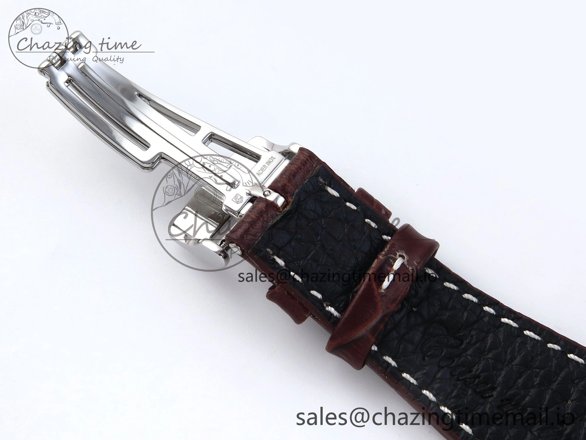 EyeCatching Royal Oak Offshore 42mm Safari TKF Best Edition White Dial on Brown Leather Strap A 4354