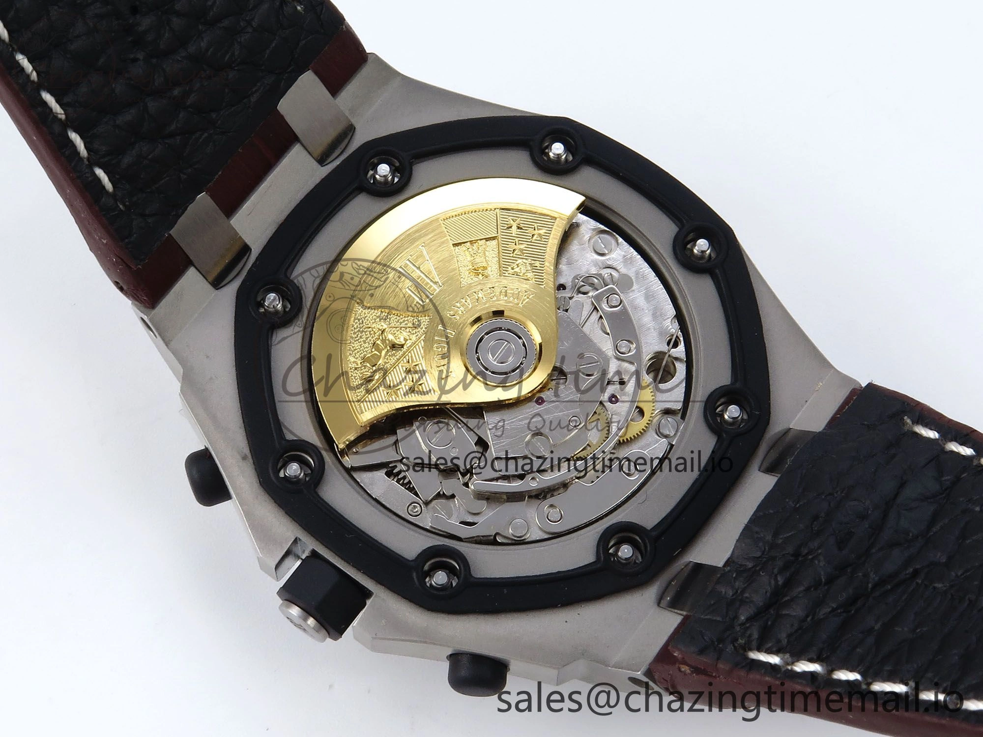 EyeCatching Royal Oak Offshore 42mm Safari TKF Best Edition White Dial on Brown Leather Strap A 4354