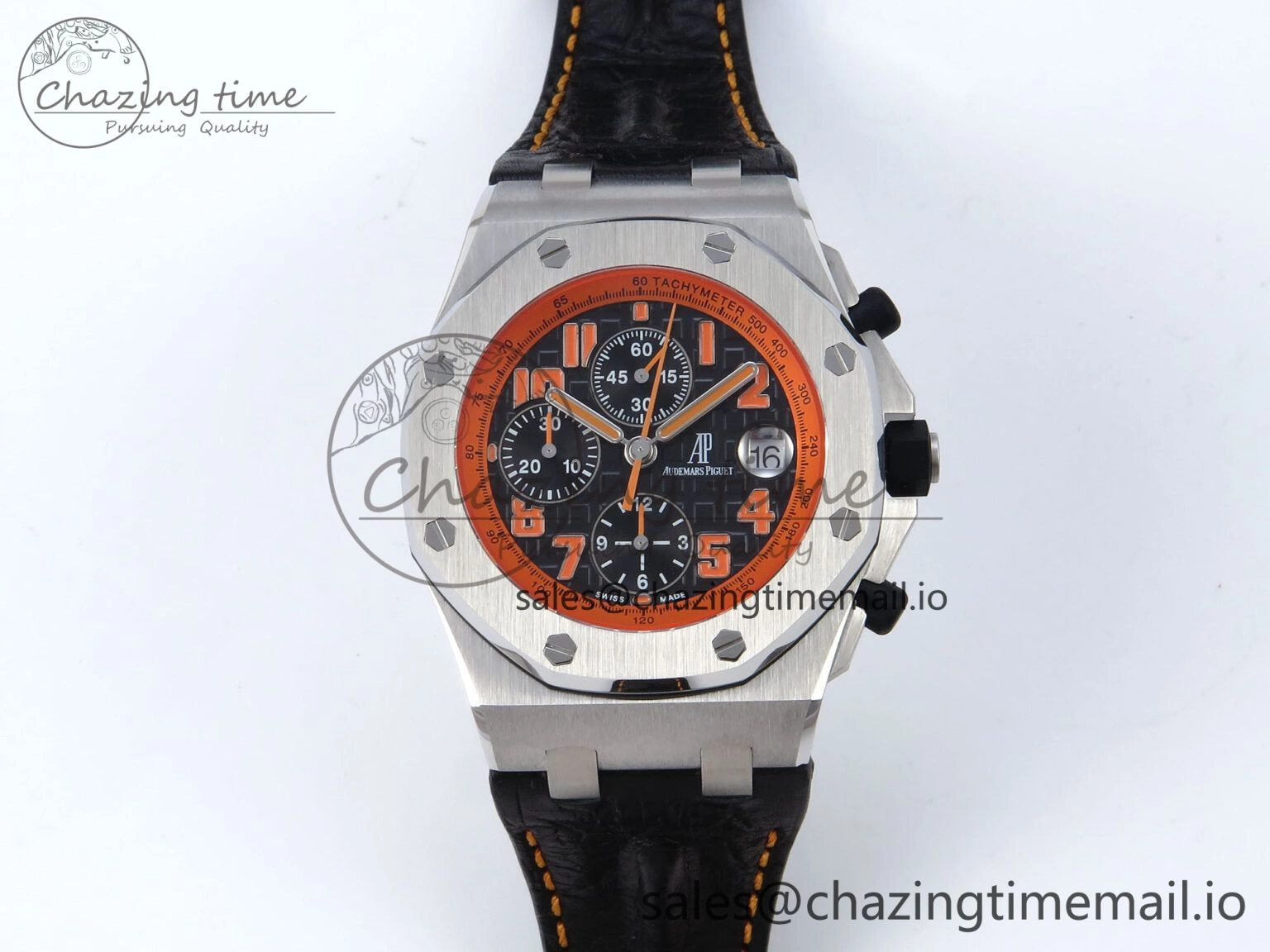 Royal Oak Offshore 42mm Volcano TKF Best Edition Black Dial on Black Leather Strap A Affordable 4353