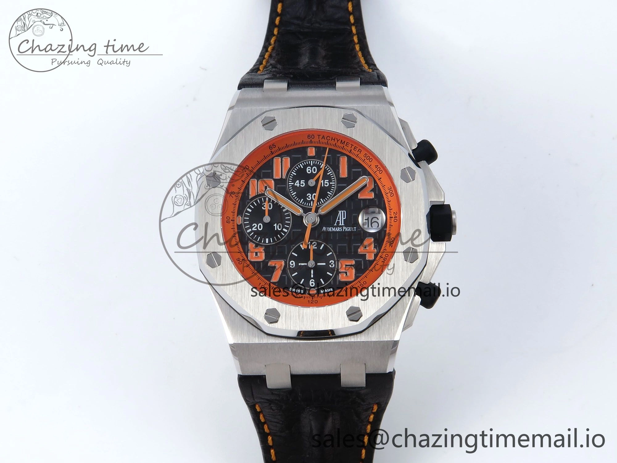 Royal Oak Offshore 42mm Volcano TKF Best Edition Black Dial on Black Leather Strap A Affordable 4353