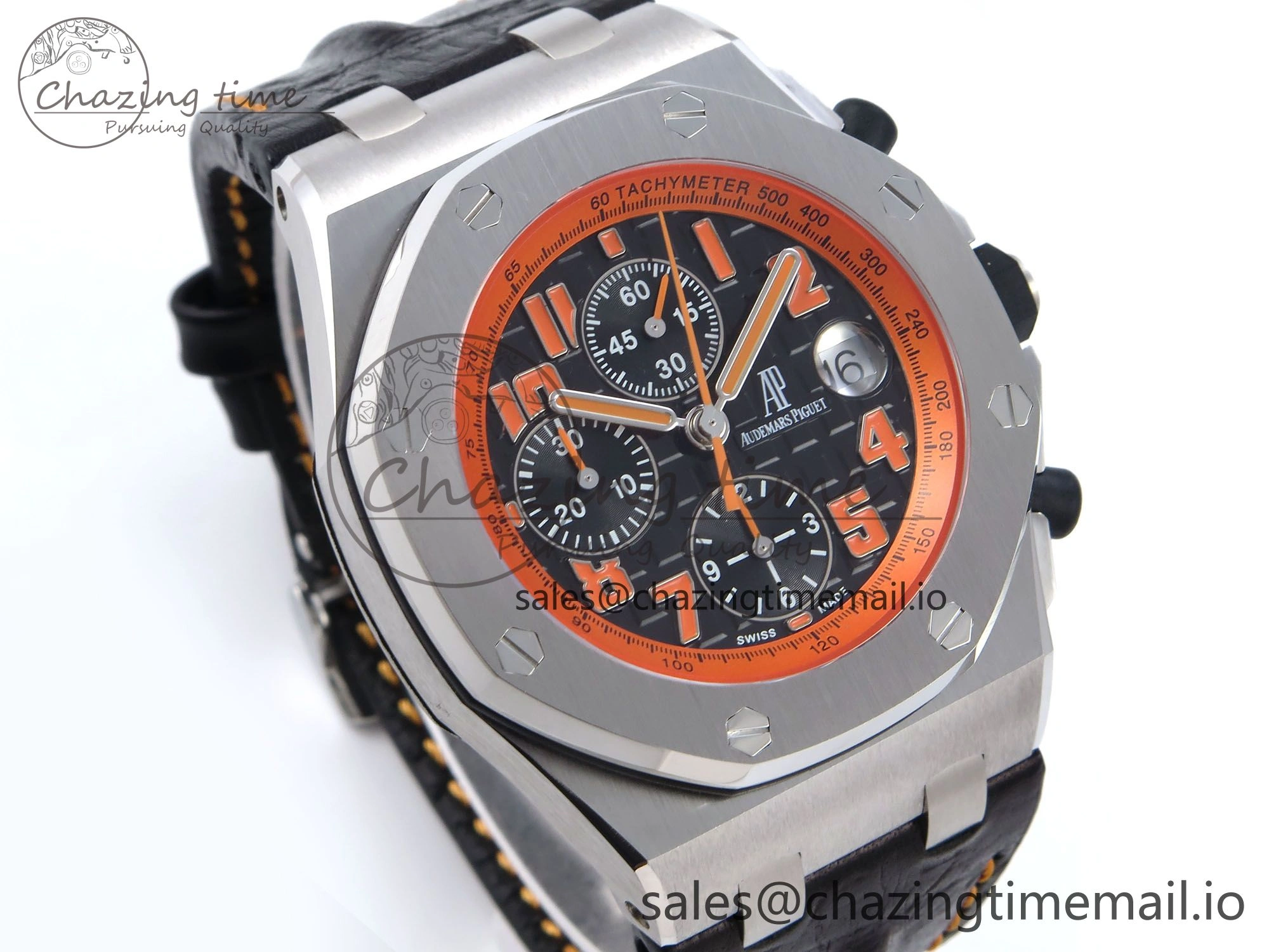 Royal Oak Offshore 42mm Volcano TKF Best Edition Black Dial on Black Leather Strap A Affordable 4353