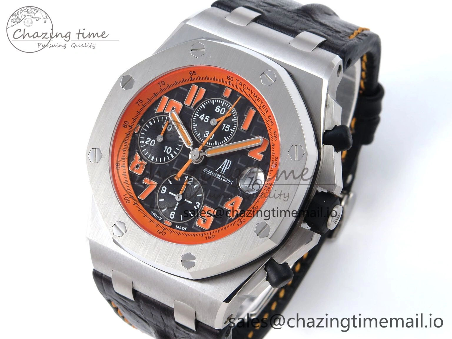 Royal Oak Offshore 42mm Volcano TKF Best Edition Black Dial on Black Leather Strap A Affordable 4353