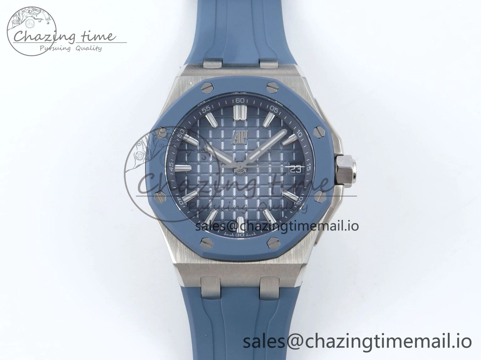 Royal Oak Offshore 43mm 15605SK APPF Best Edition Titanium Blue Dial on Blue Rubber Strap SA SunProtective 4277
