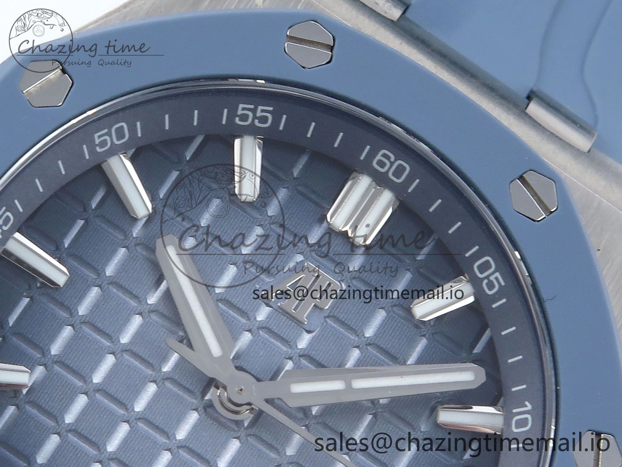 Royal Oak Offshore 43mm 15605SK APPF Best Edition Titanium Blue Dial on Blue Rubber Strap SA SunProtective 4277