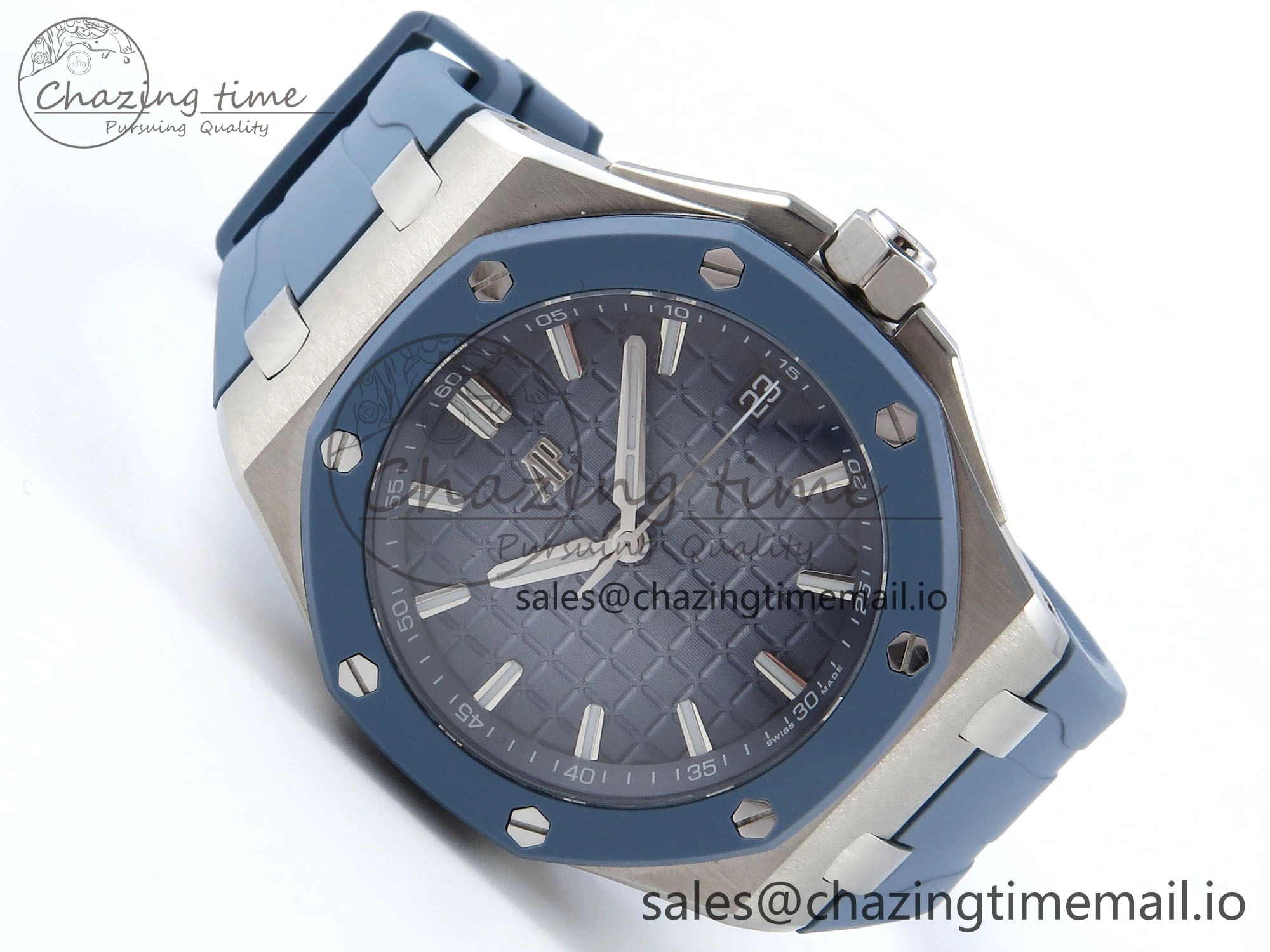 Royal Oak Offshore 43mm 15605SK APPF Best Edition Titanium Blue Dial on Blue Rubber Strap SA SunProtective 4277