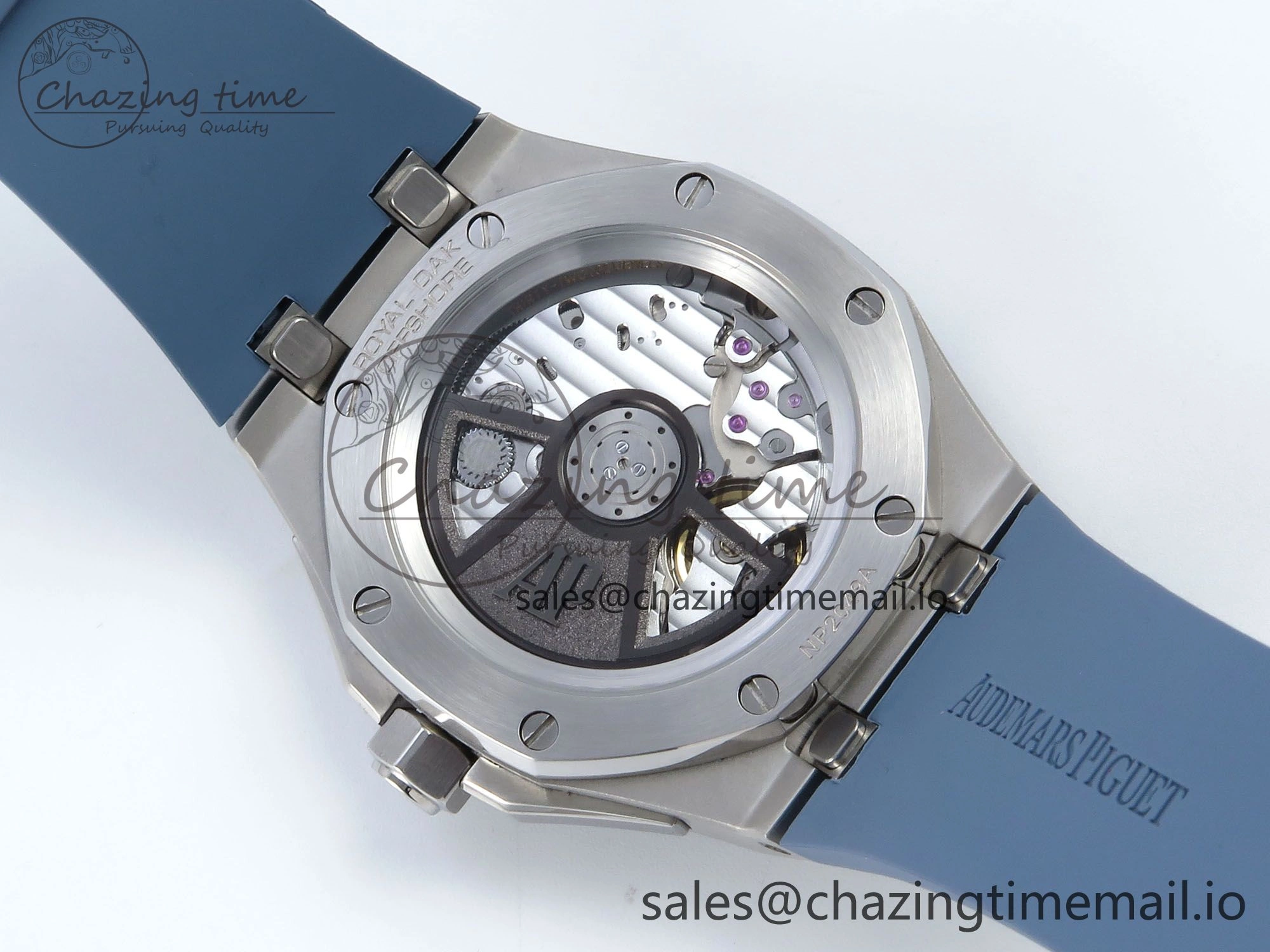 Royal Oak Offshore 43mm 15605SK APPF Best Edition Titanium Blue Dial on Blue Rubber Strap SA SunProtective 4277