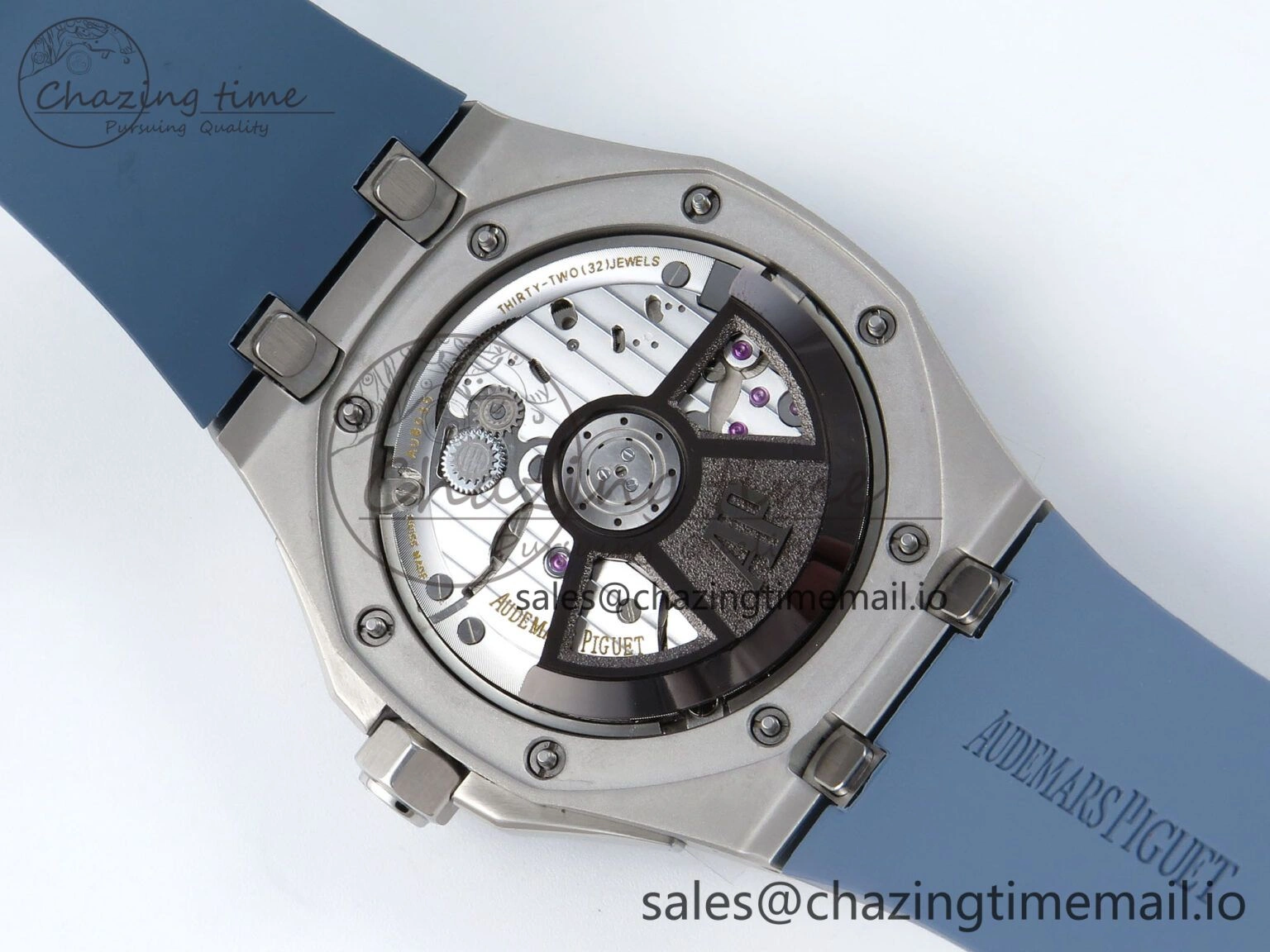 Royal Oak Offshore 43mm 15605SK APPF Best Edition Titanium Blue Dial on Blue Rubber Strap SA SunProtective 4277