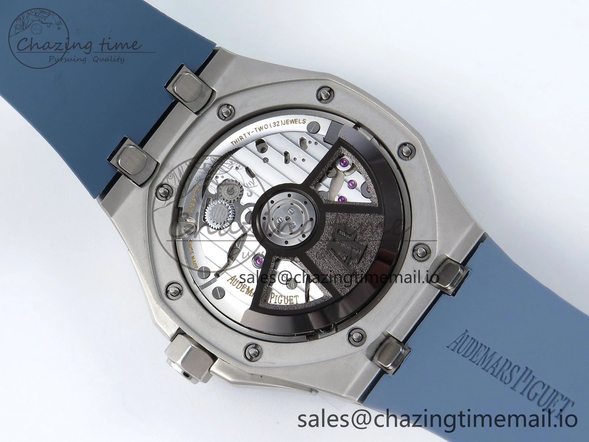 Royal Oak Offshore 43mm 15605SK APPF Best Edition Titanium Blue Dial on Blue Rubber Strap SA SunProtective 4277