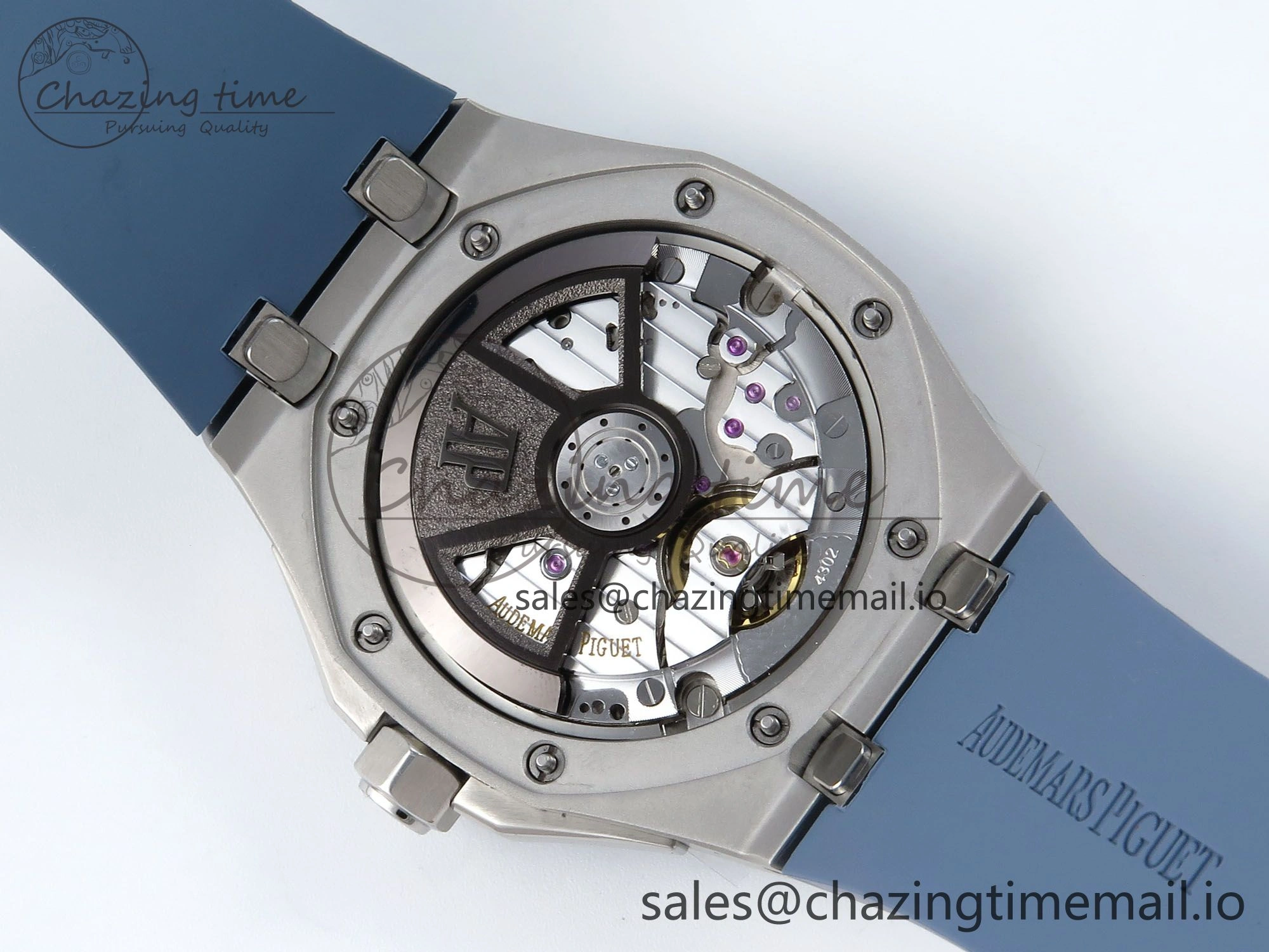 Royal Oak Offshore 43mm 15605SK APPF Best Edition Titanium Blue Dial on Blue Rubber Strap SA SunProtective 4277