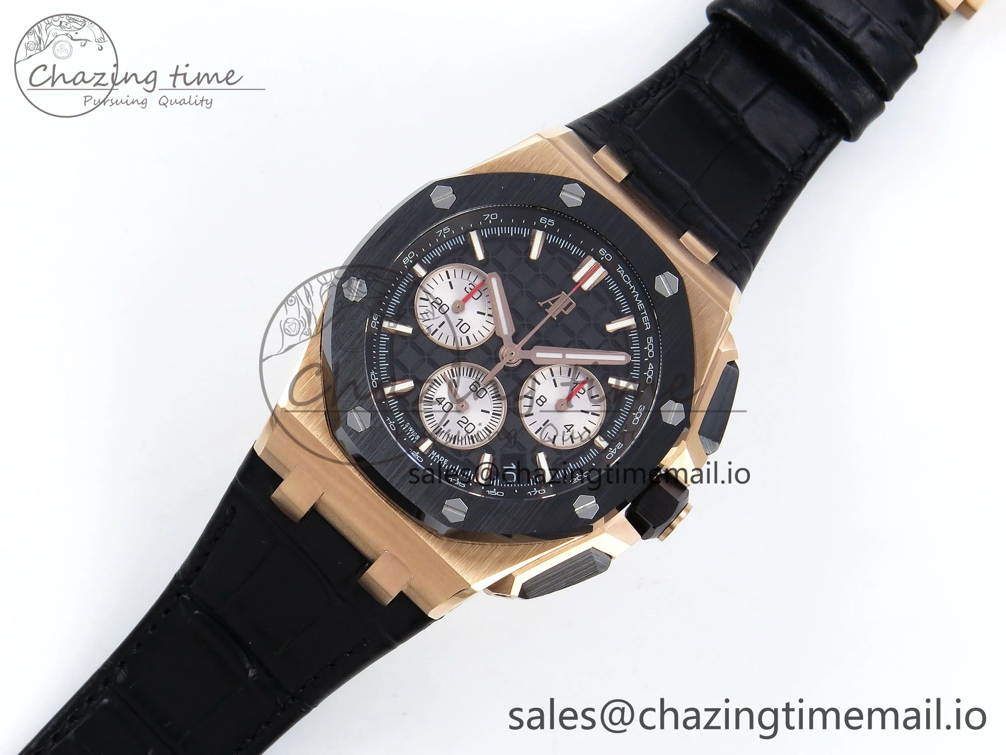 Fashionable Royal Oak Offshore 43mm 26420ro RG APPF Best Edition Black Dial on Black Leather Strap A 4407