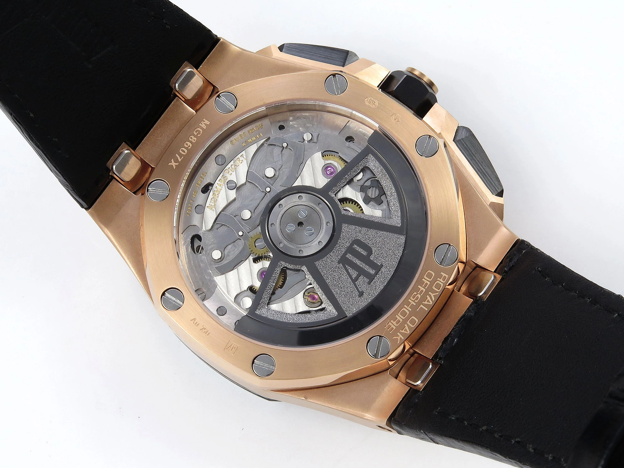 Fashionable Royal Oak Offshore 43mm 26420ro RG APPF Best Edition Black Dial on Black Leather Strap A 4407