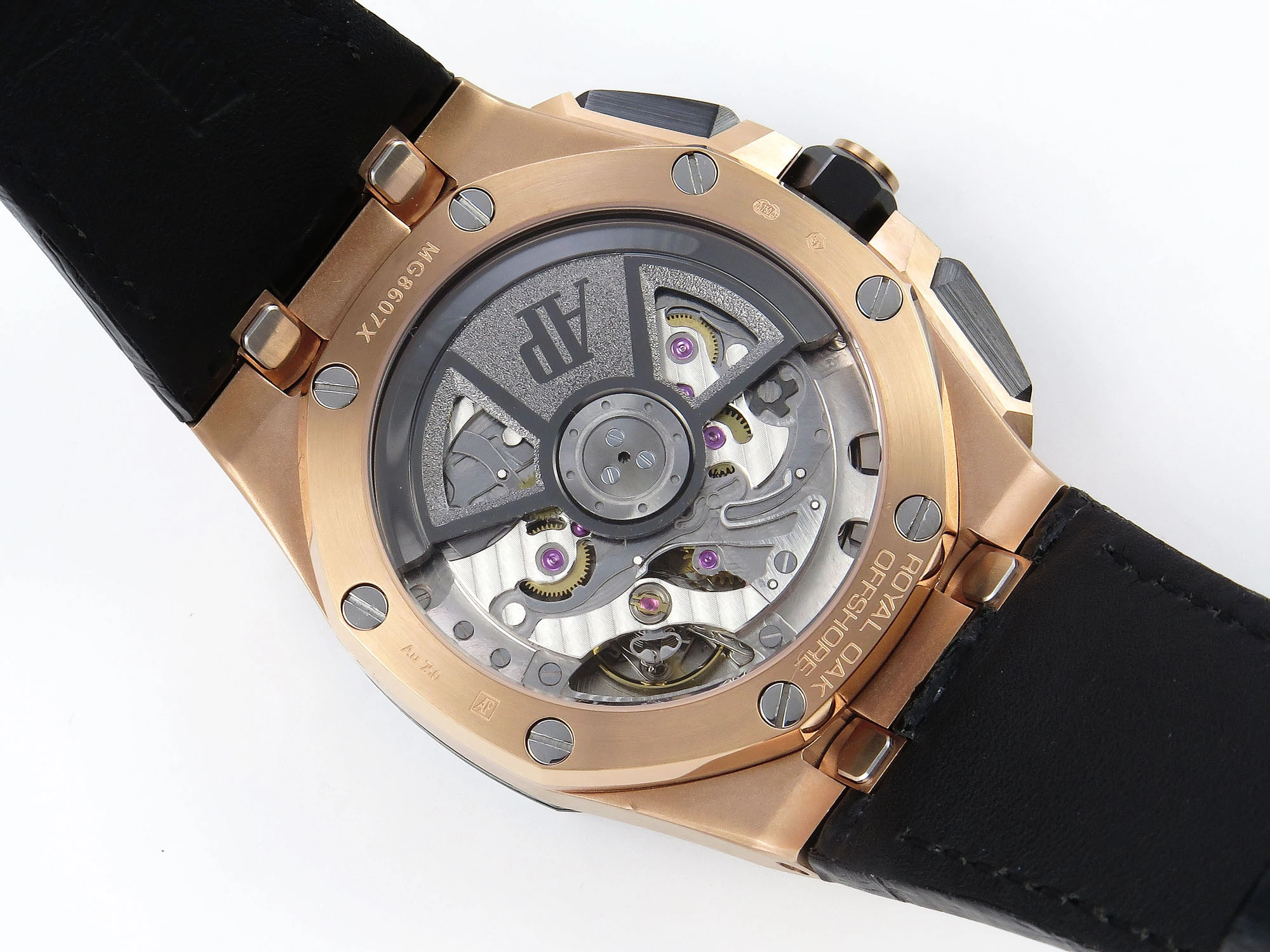 Fashionable Royal Oak Offshore 43mm 26420ro RG APPF Best Edition Black Dial on Black Leather Strap A 4407