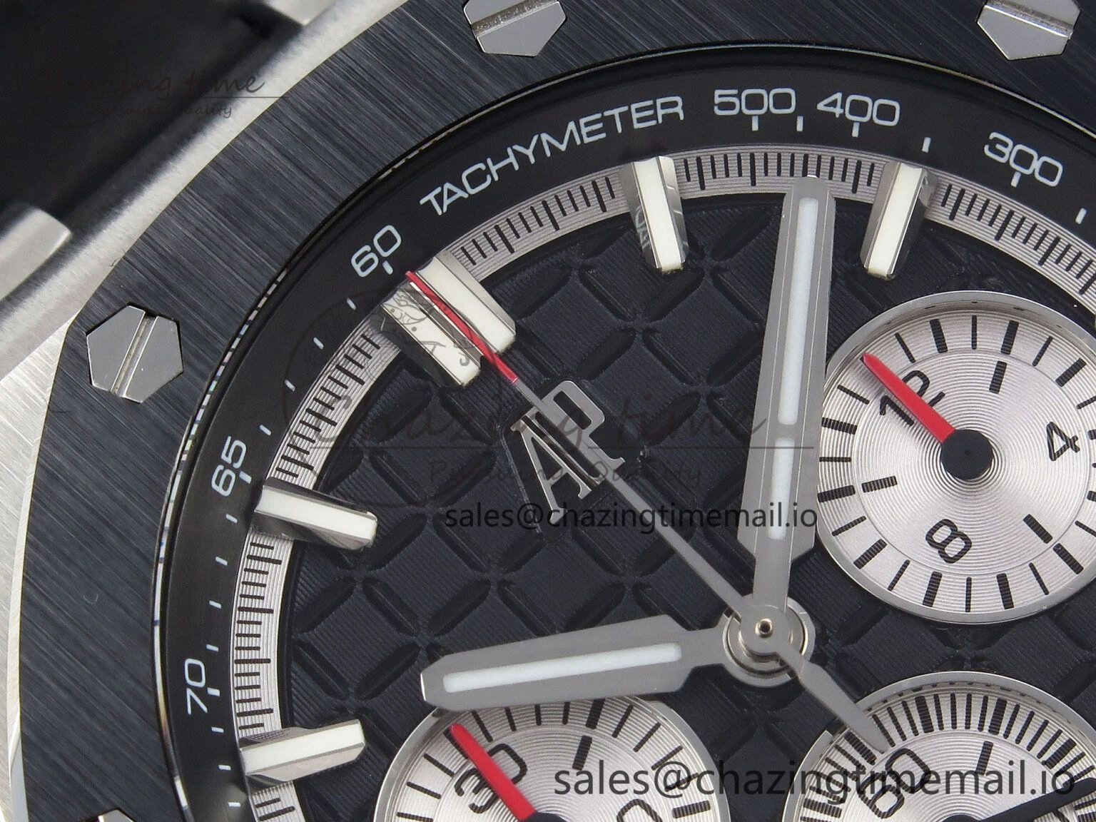 Sporty Royal Oak Offshore 43mm 26420so SS APPF Best Edition Black Dial on Black Leather Strap A 4410