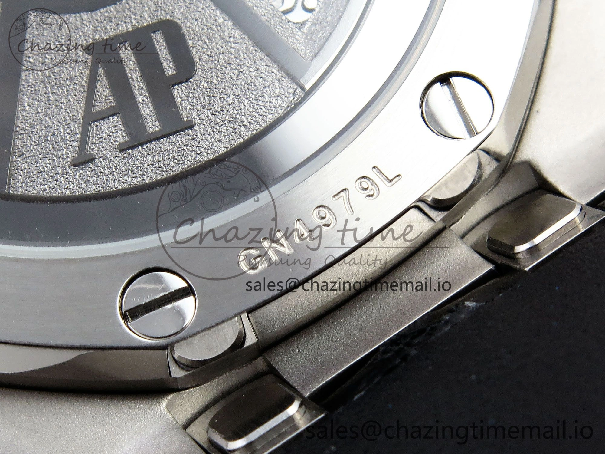 Sporty Royal Oak Offshore 43mm 26420so SS APPF Best Edition Black Dial on Black Leather Strap A 4410