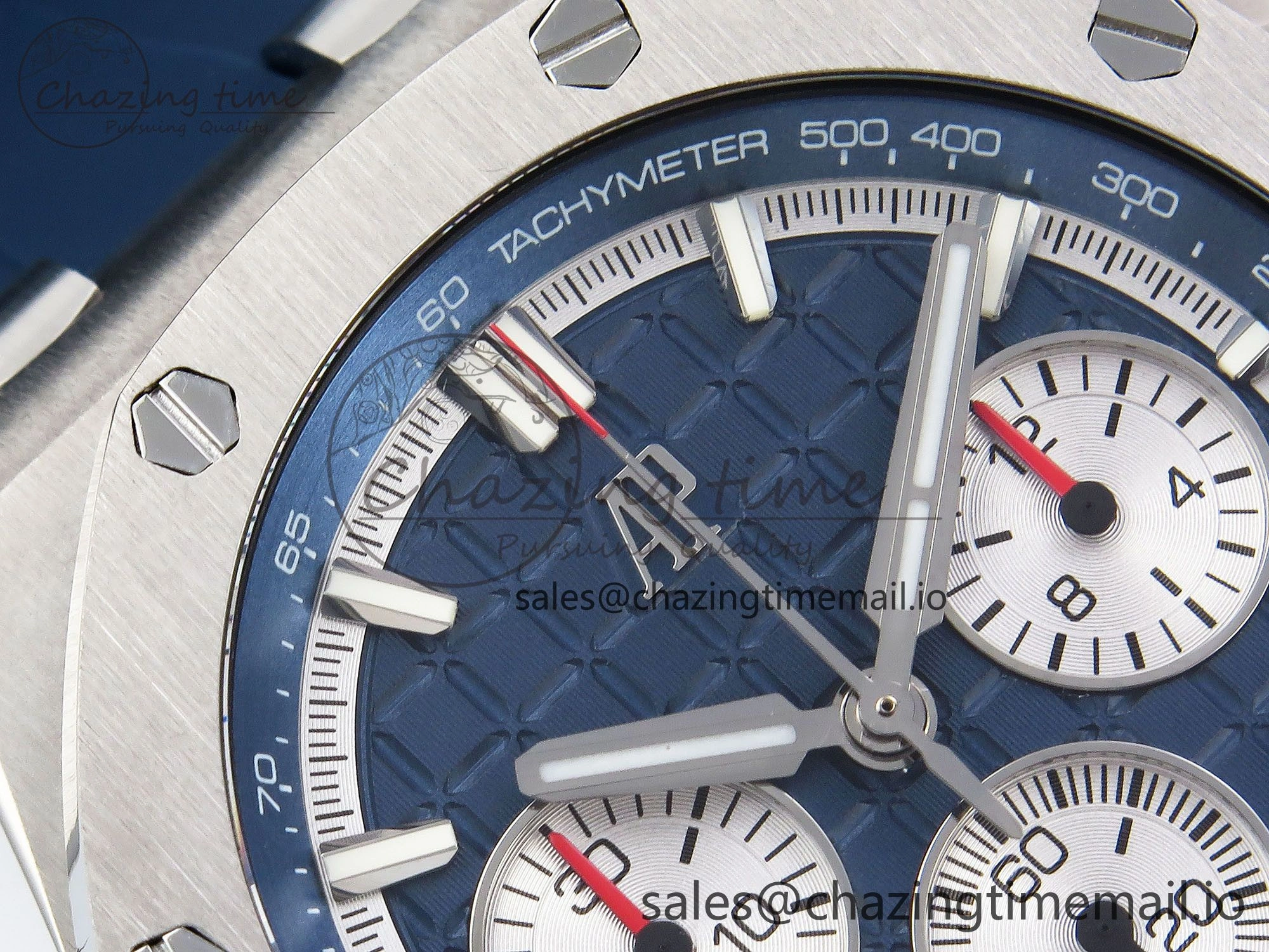 SportInspired Royal Oak Offshore 43mm 26420ti Titanium APPF Best Edition Blue Dial on Blue Rubber Strap A 4408