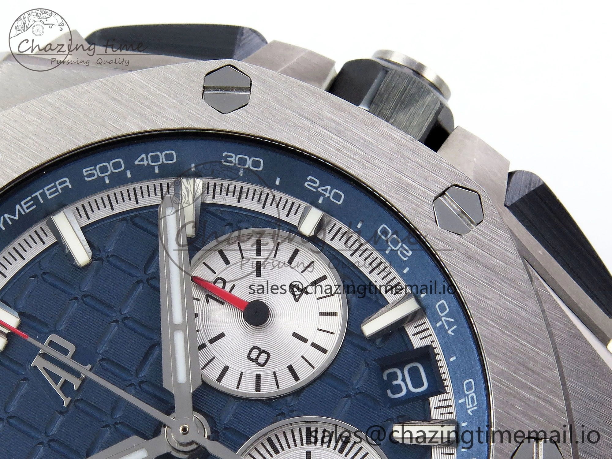 SportInspired Royal Oak Offshore 43mm 26420ti Titanium APPF Best Edition Blue Dial on Blue Rubber Strap A 4408