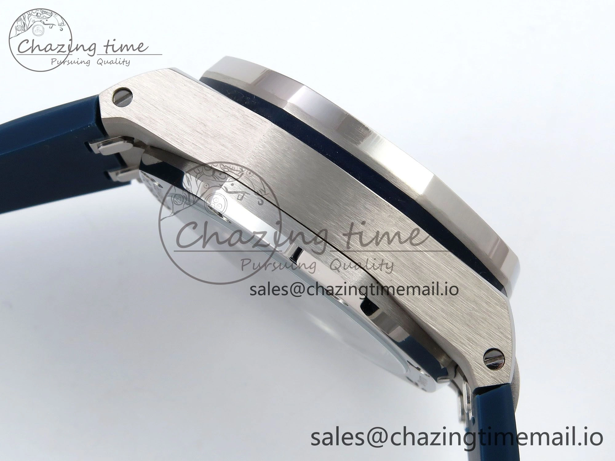 SportInspired Royal Oak Offshore 43mm 26420ti Titanium APPF Best Edition Blue Dial on Blue Rubber Strap A 4408
