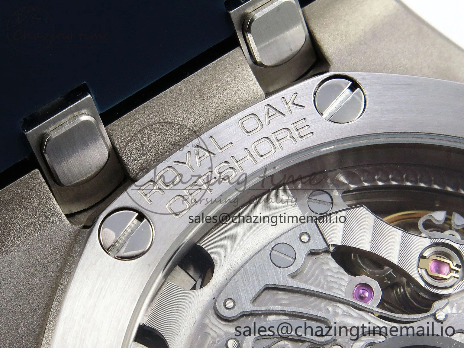 SportInspired Royal Oak Offshore 43mm 26420ti Titanium APPF Best Edition Blue Dial on Blue Rubber Strap A 4408