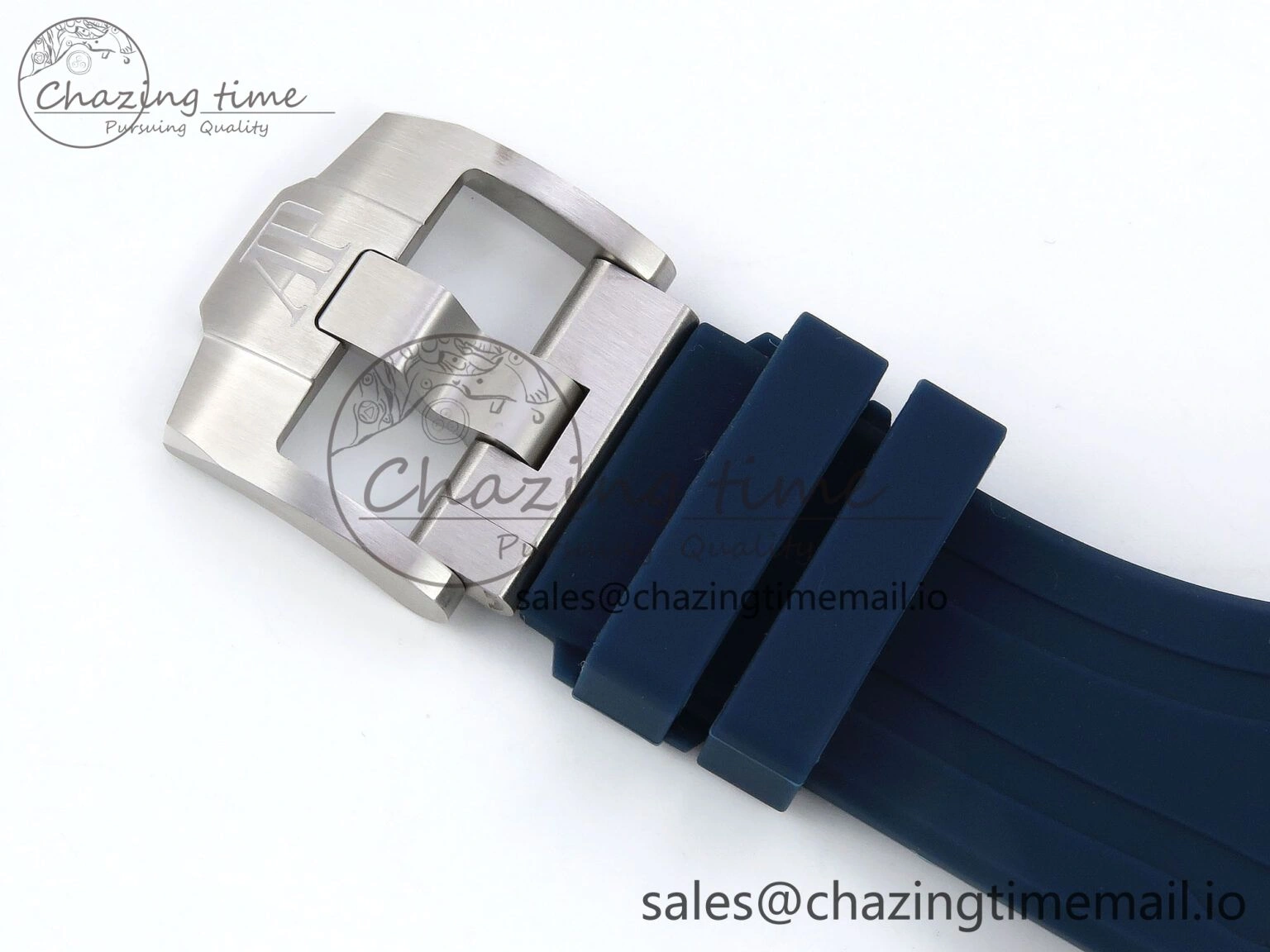 SportInspired Royal Oak Offshore 43mm 26420ti Titanium APPF Best Edition Blue Dial on Blue Rubber Strap A 4408