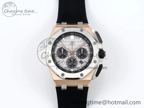 Royal Oak Offshore 43mm RG APF Best Edition Silver Dial on Black Rubber Strap A WellDesigned 4437