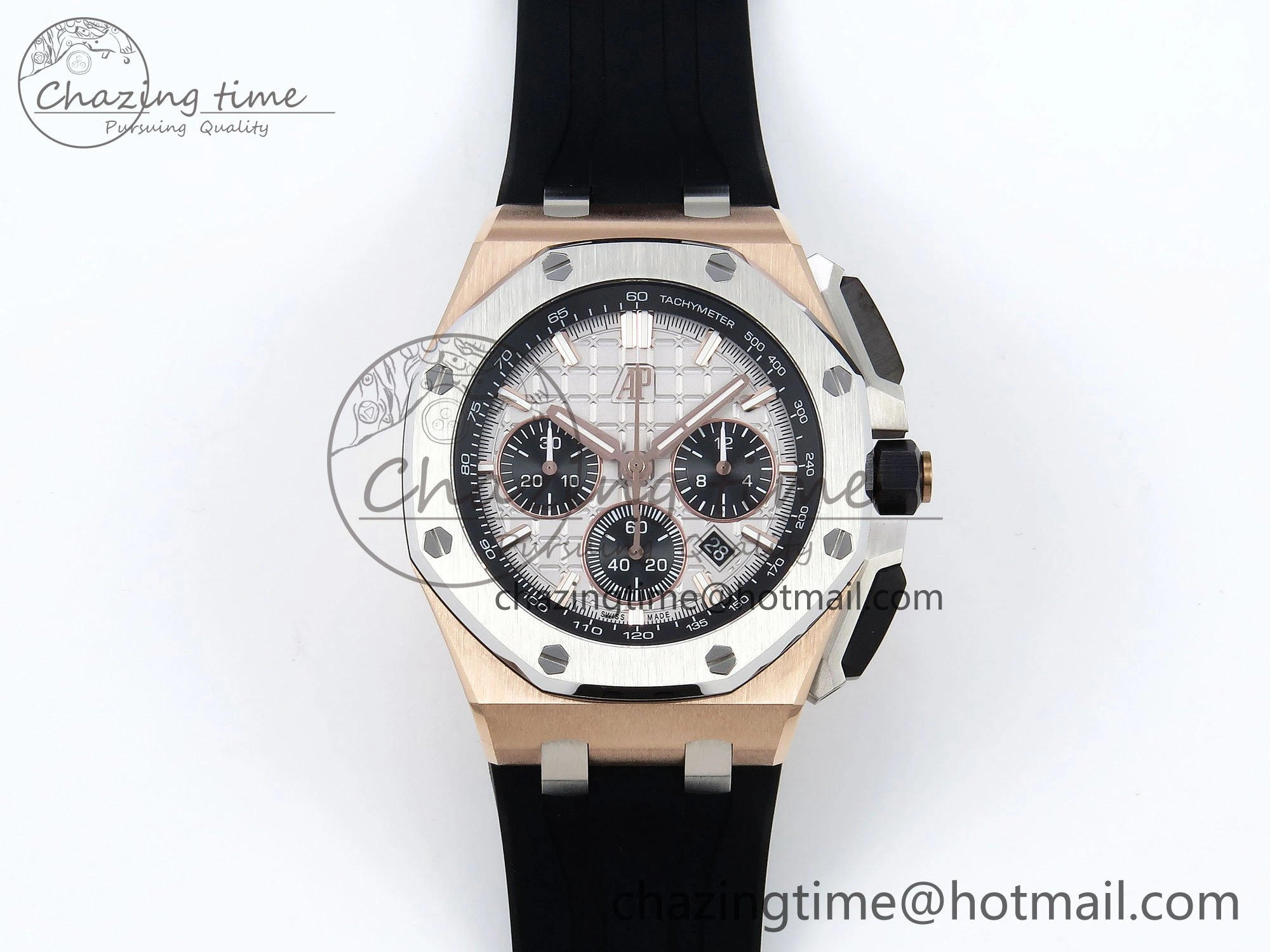 Royal Oak Offshore 43mm RG APF Best Edition Silver Dial on Black Rubber Strap A WellDesigned 4437