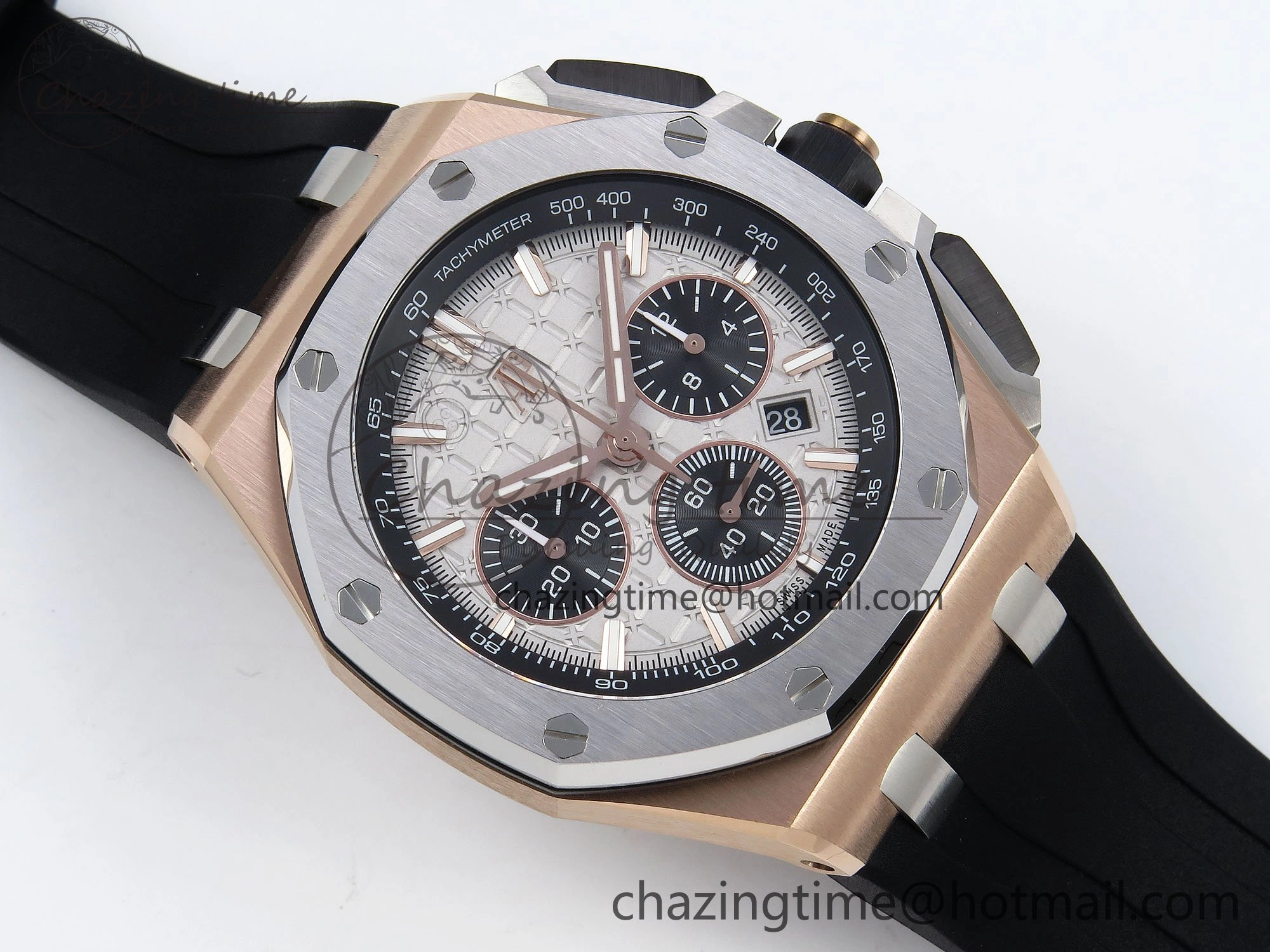 Royal Oak Offshore 43mm RG APF Best Edition Silver Dial on Black Rubber Strap A WellDesigned 4437