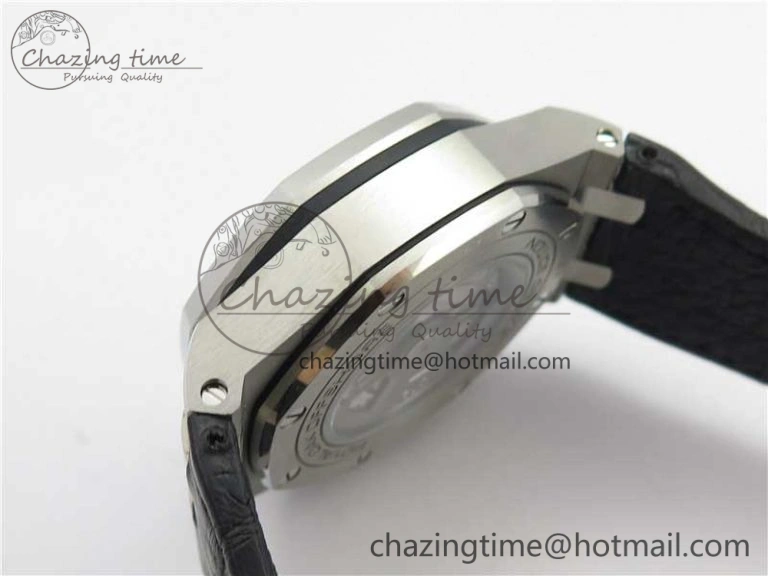 Royal Oak Offshore 44mm 26412PT SS JF 1:1 Best Edition Black Blue Dial on Black Leather Strap A Neat 4865