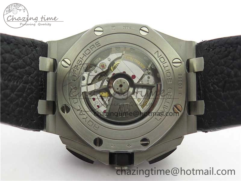 Royal Oak Offshore 44mm 26412PT SS JF 1:1 Best Edition Black Blue Dial on Black Leather Strap A Neat 4865