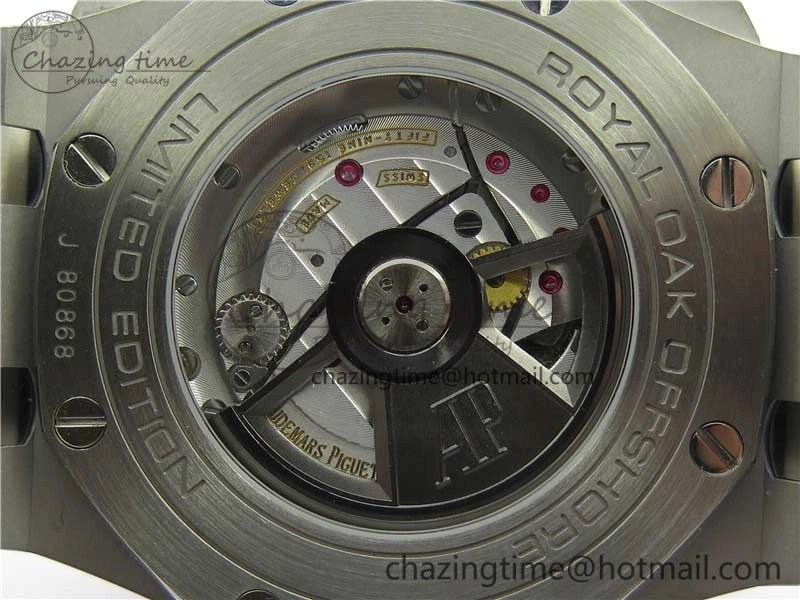 Royal Oak Offshore 44mm 26412PT SS JF 1:1 Best Edition Black Blue Dial on Black Leather Strap A Neat 4865