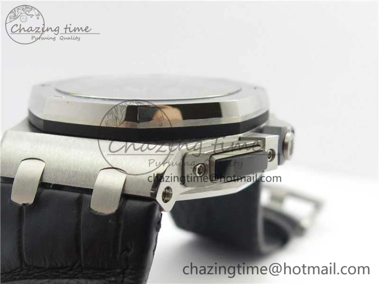 Royal Oak Offshore 44mm 26412PT SS JF 1:1 Best Edition Black Blue Dial on Black Leather Strap A Neat 4865