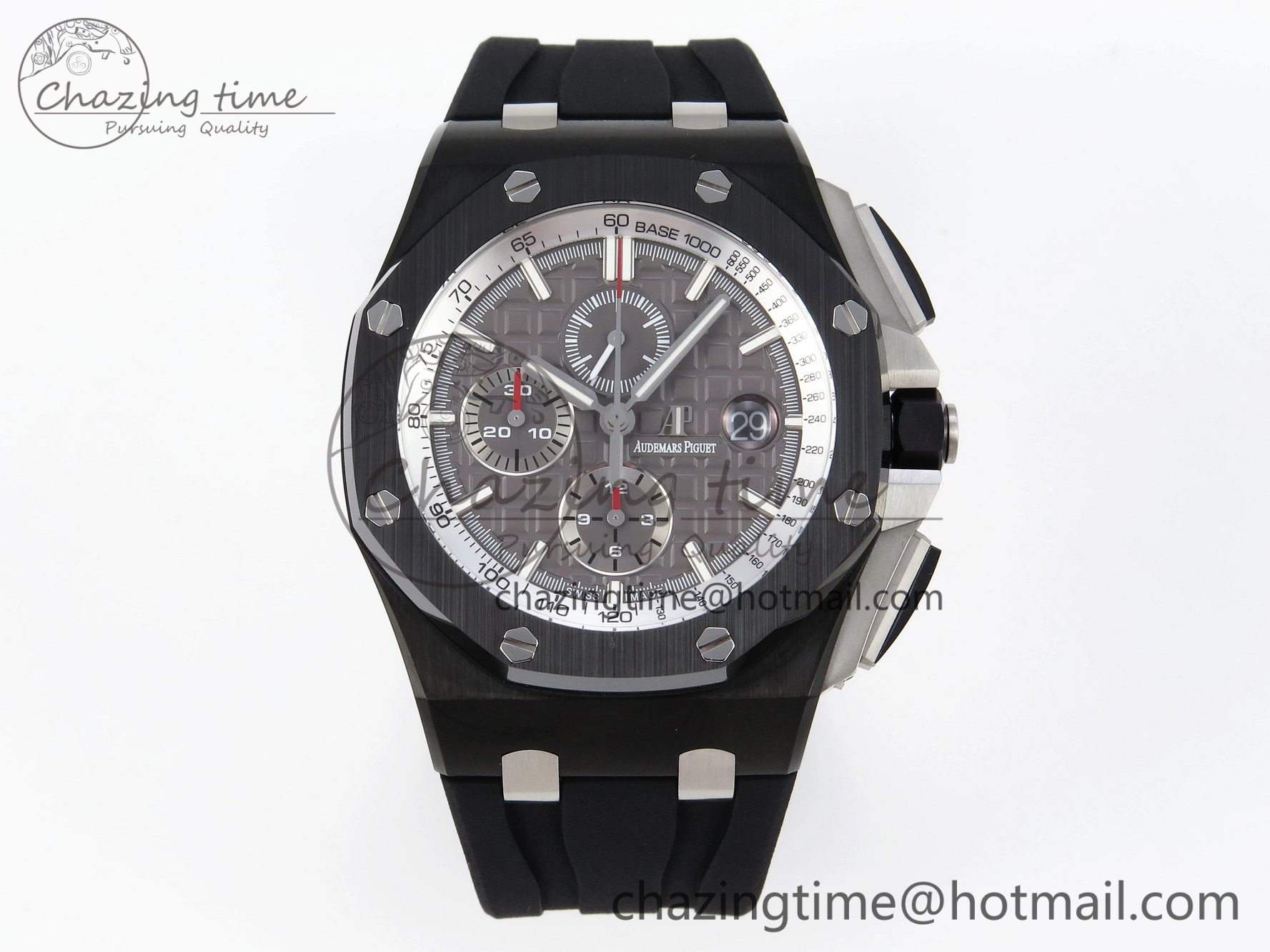 Royal Oak Offshore 44mm Black Ceramic APF 1:1 Best Edition Gray Dial on Black Rubber Strap A MultiPurpose 4584