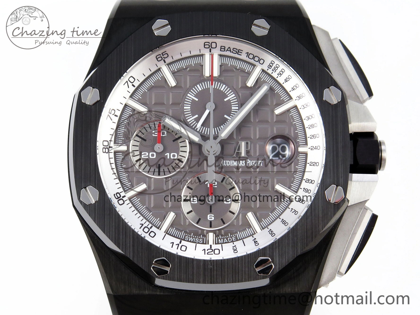 Royal Oak Offshore 44mm Black Ceramic APF 1:1 Best Edition Gray Dial on Black Rubber Strap A MultiPurpose 4584