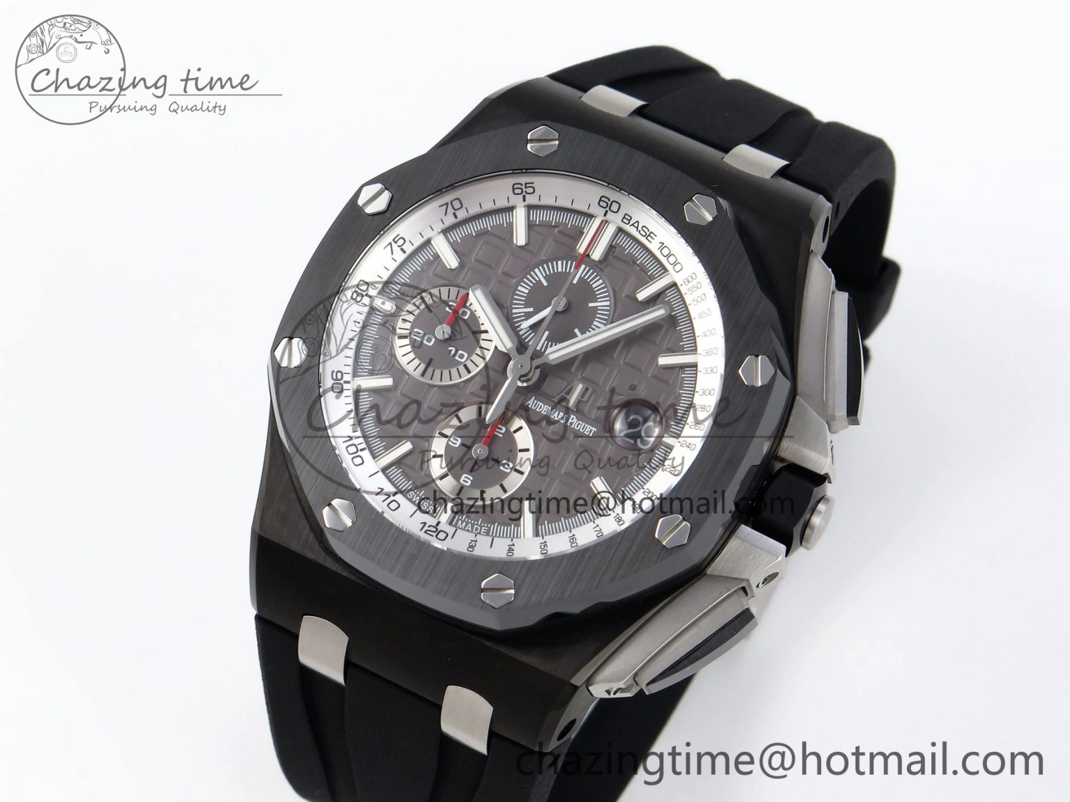 Royal Oak Offshore 44mm Black Ceramic APF 1:1 Best Edition Gray Dial on Black Rubber Strap A MultiPurpose 4584