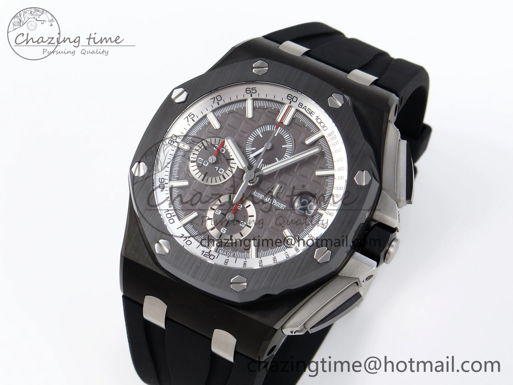 Royal Oak Offshore 44mm Black Ceramic APF 1:1 Best Edition Gray Dial on Black Rubber Strap A MultiPurpose 4584