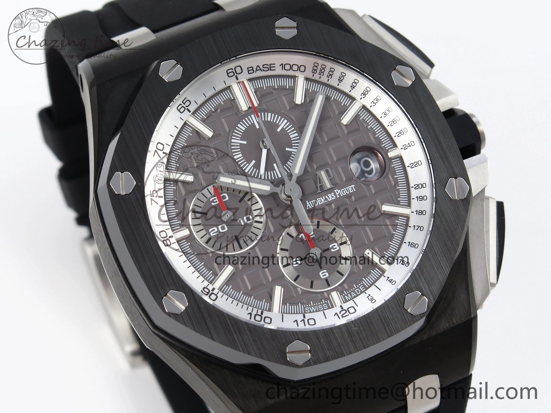 Royal Oak Offshore 44mm Black Ceramic APF 1:1 Best Edition Gray Dial on Black Rubber Strap A MultiPurpose 4584
