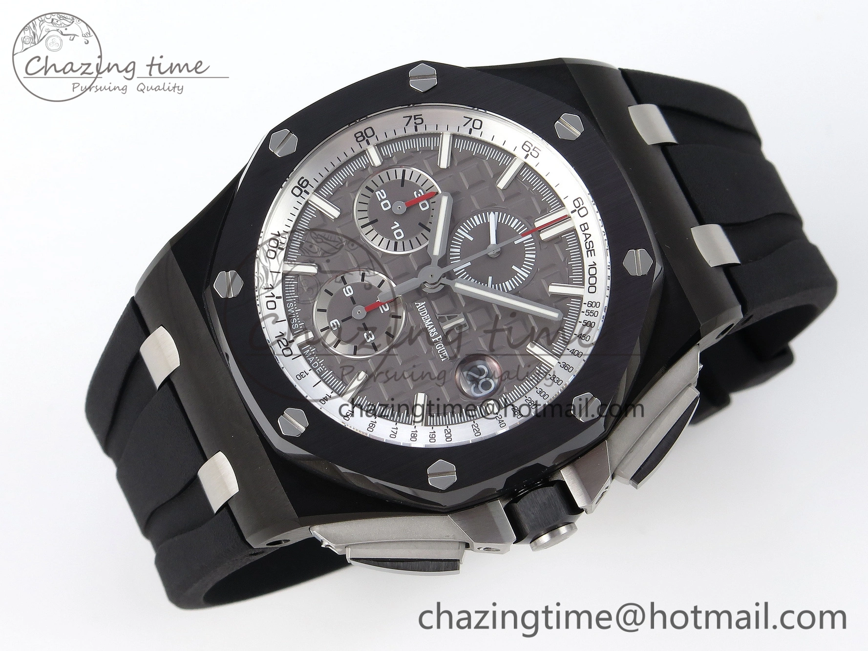Royal Oak Offshore 44mm Black Ceramic APF 1:1 Best Edition Gray Dial on Black Rubber Strap A MultiPurpose 4584
