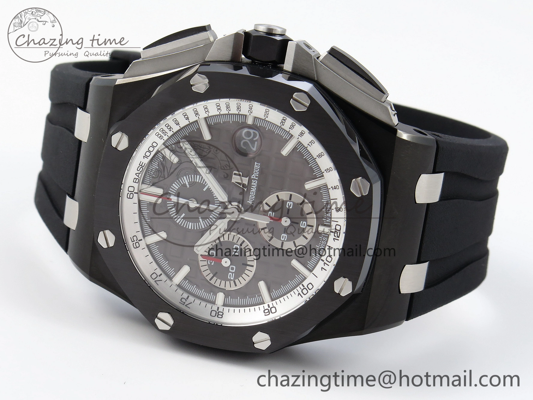 Royal Oak Offshore 44mm Black Ceramic APF 1:1 Best Edition Gray Dial on Black Rubber Strap A MultiPurpose 4584