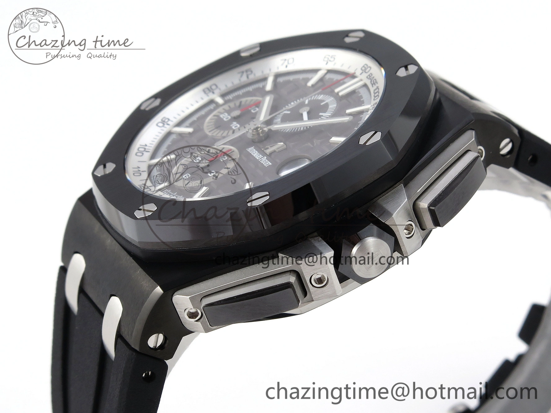 Royal Oak Offshore 44mm Black Ceramic APF 1:1 Best Edition Gray Dial on Black Rubber Strap A MultiPurpose 4584