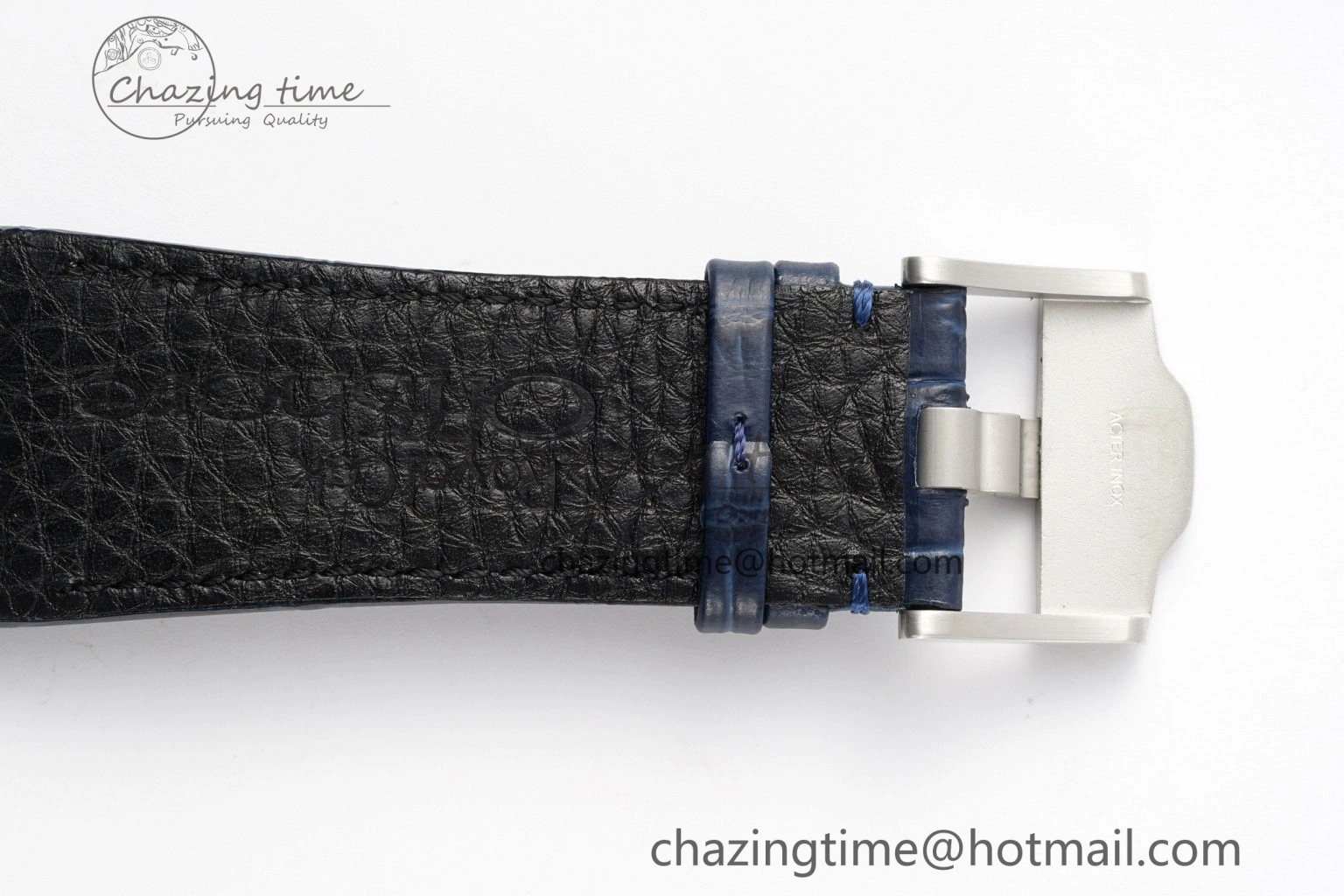 FashionForward Royal Oak Offshore 44mm Black Ceramic Bezel APF 1:1 Best Edition Blue Dial on Blue Leather Strap A3126 V 4595