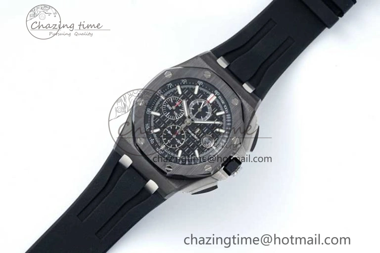 SmoothTexture Royal Oak Offshore 44mm Black Ceramic Case APF 1:1 Best Edition Black Dial on Black Rubber Strap A 4676
