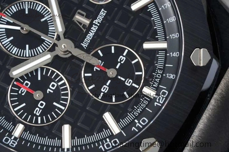 SmoothTexture Royal Oak Offshore 44mm Black Ceramic Case APF 1:1 Best Edition Black Dial on Black Rubber Strap A 4676