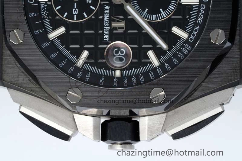 SmoothTexture Royal Oak Offshore 44mm Black Ceramic Case APF 1:1 Best Edition Black Dial on Black Rubber Strap A 4676