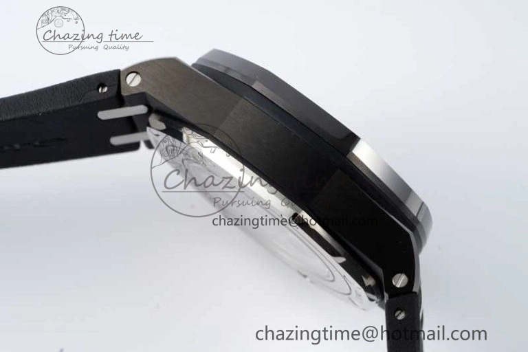 SmoothTexture Royal Oak Offshore 44mm Black Ceramic Case APF 1:1 Best Edition Black Dial on Black Rubber Strap A 4676