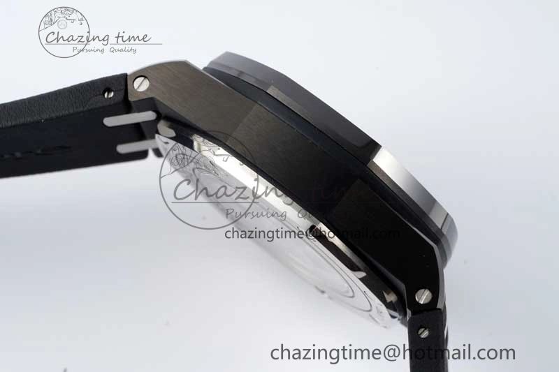 SmoothTexture Royal Oak Offshore 44mm Black Ceramic Case APF 1:1 Best Edition Black Dial on Black Rubber Strap A 4676
